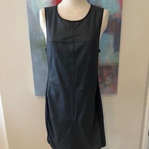 Express Faux Leather Panel Sleeveless Dress